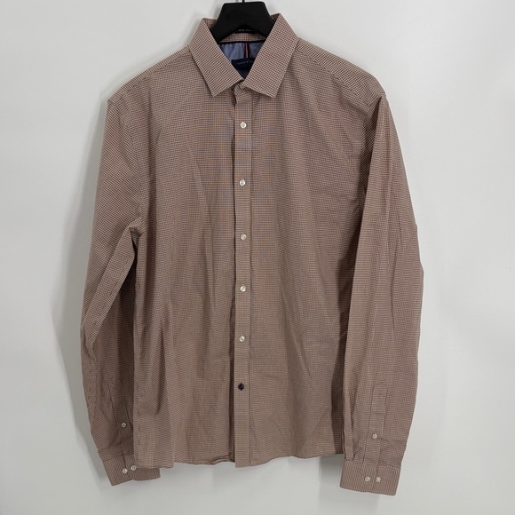 Tommy Hilfiger Slim Fit Button Front Long Sleeve Cotton Shirt- Size 16 1/2 - Picture 1 of 5